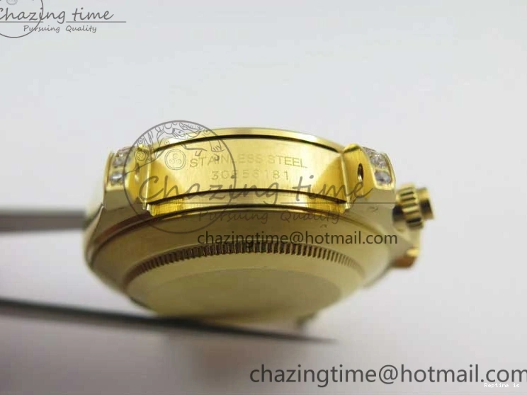 0109 Daytona 116589RBOW YG Rainbow Crystal BLF Best Edition Black Dial on YG Bracelet A SmoothTexture 3175